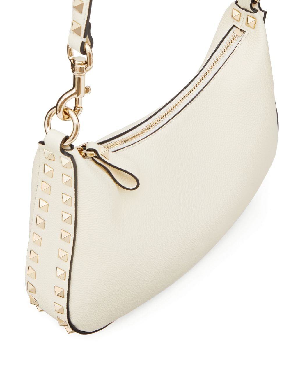 Shop Valentino Small Rockstud Leather Shoulder Bag In White