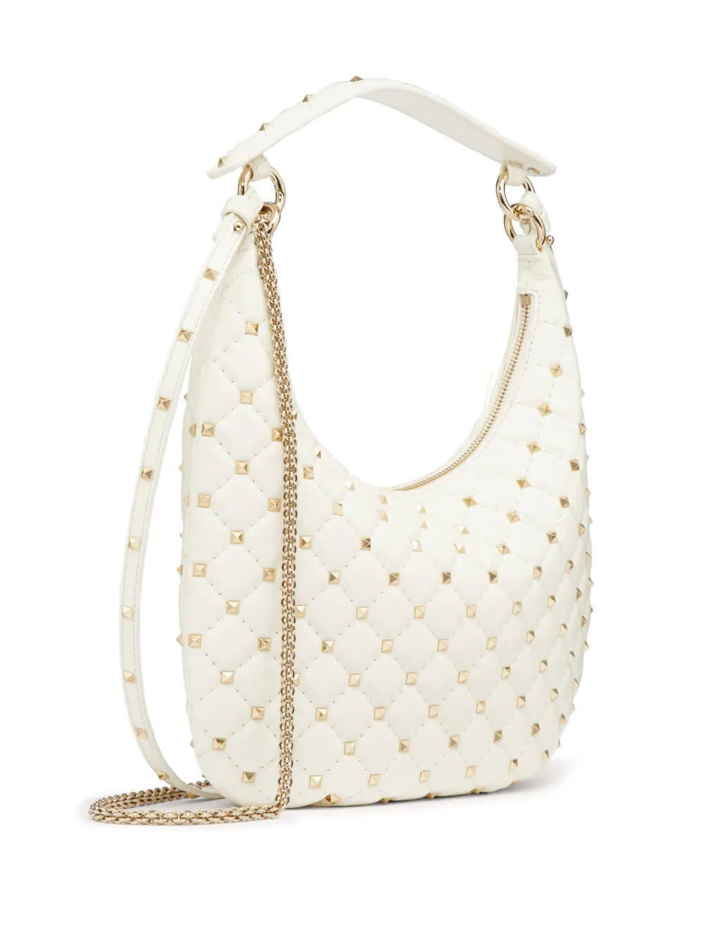 Shop Valentino Small Rockstud Spike Shoulder Bag In White