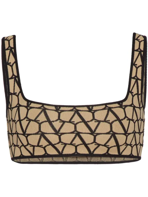 Valentino Garavani Toile Iconographe cropped knitted top