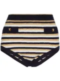Valentino Garavani striped lurex mini shorts - Blue