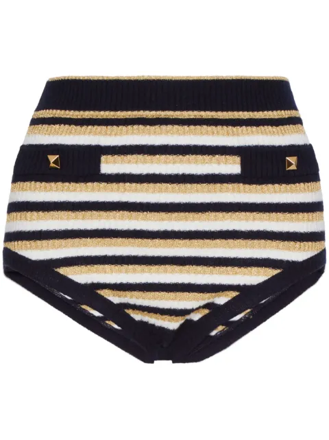 Valentino Garavani striped lurex mini shorts