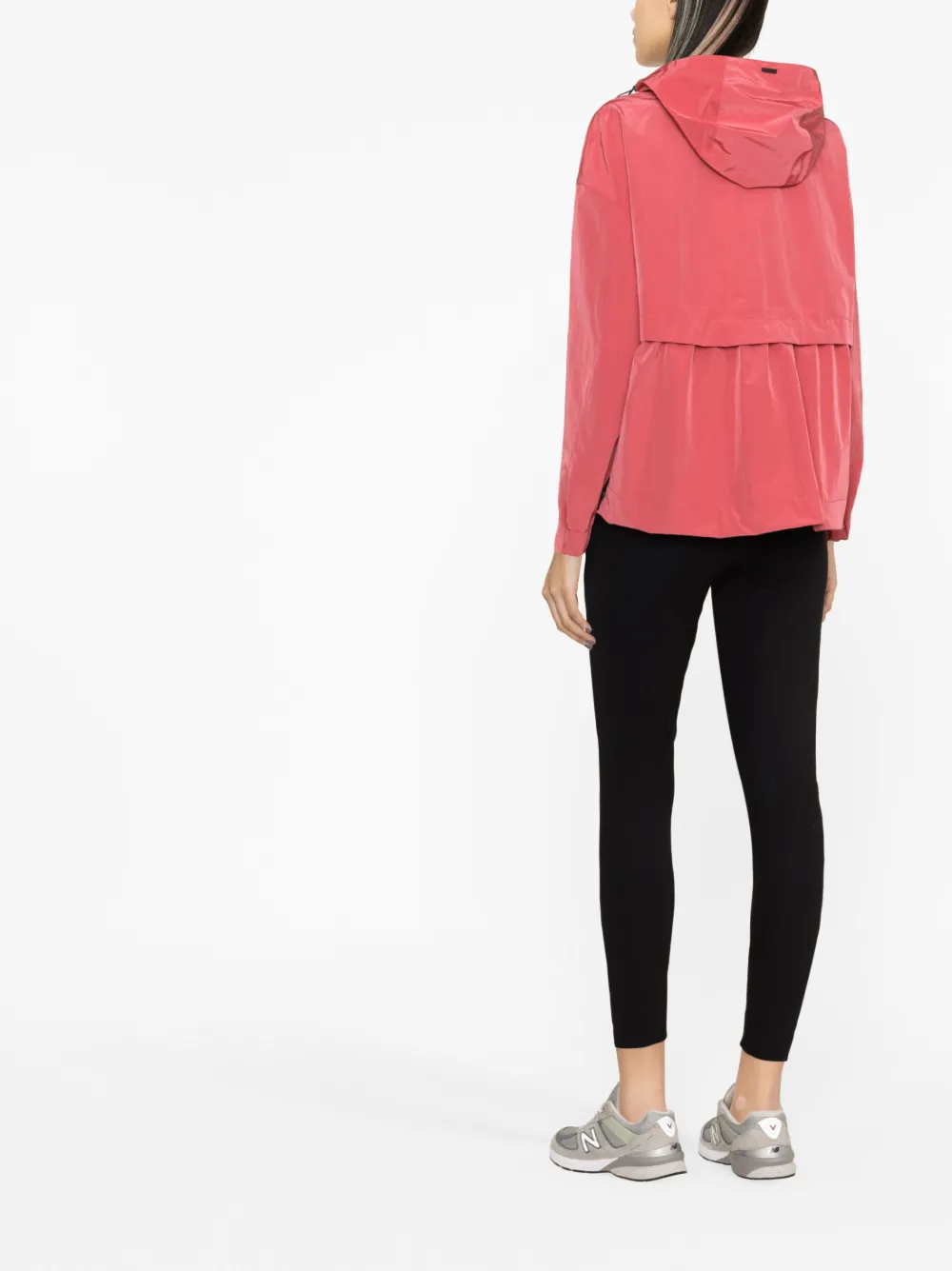 Herno Hooded Layered Shell Jacket In Red