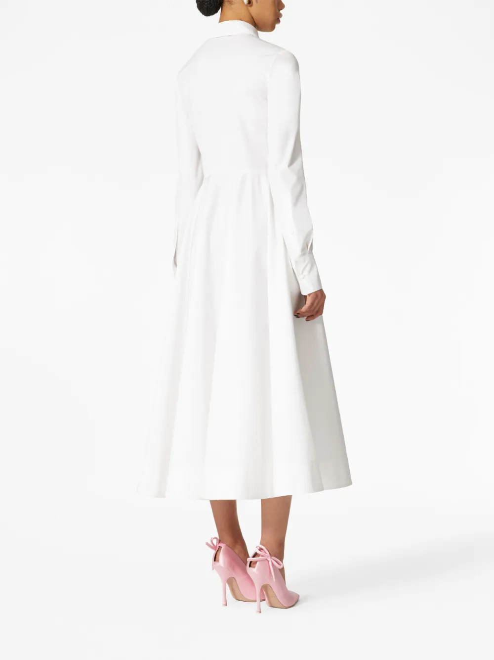 Valentino Garavani Compact popeline blousejurk met geborduurd detail Wit