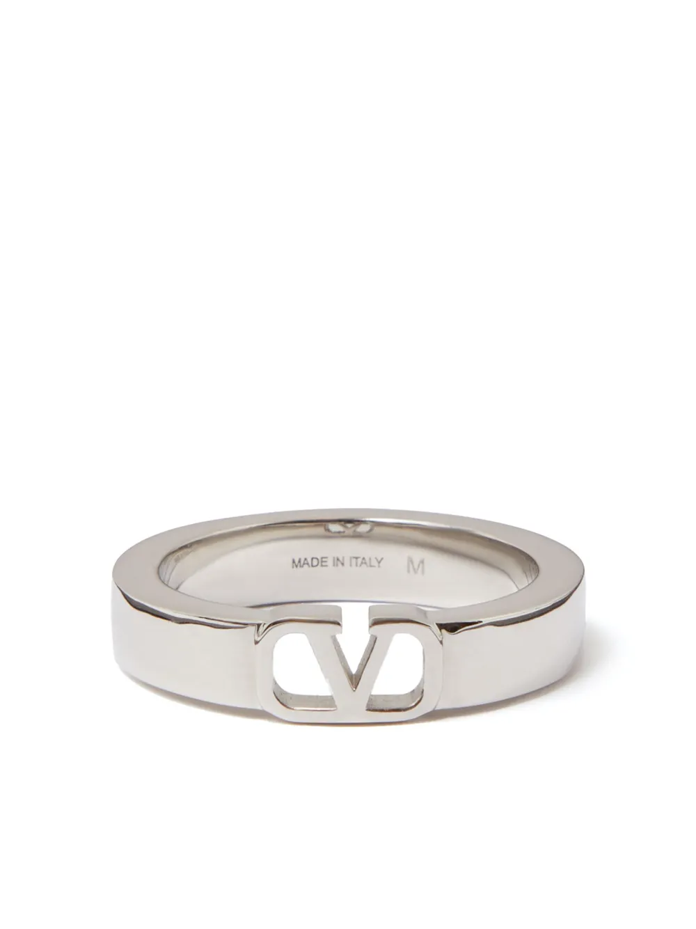 Shop Valentino Mini Vlogo Signature Ring In Silver