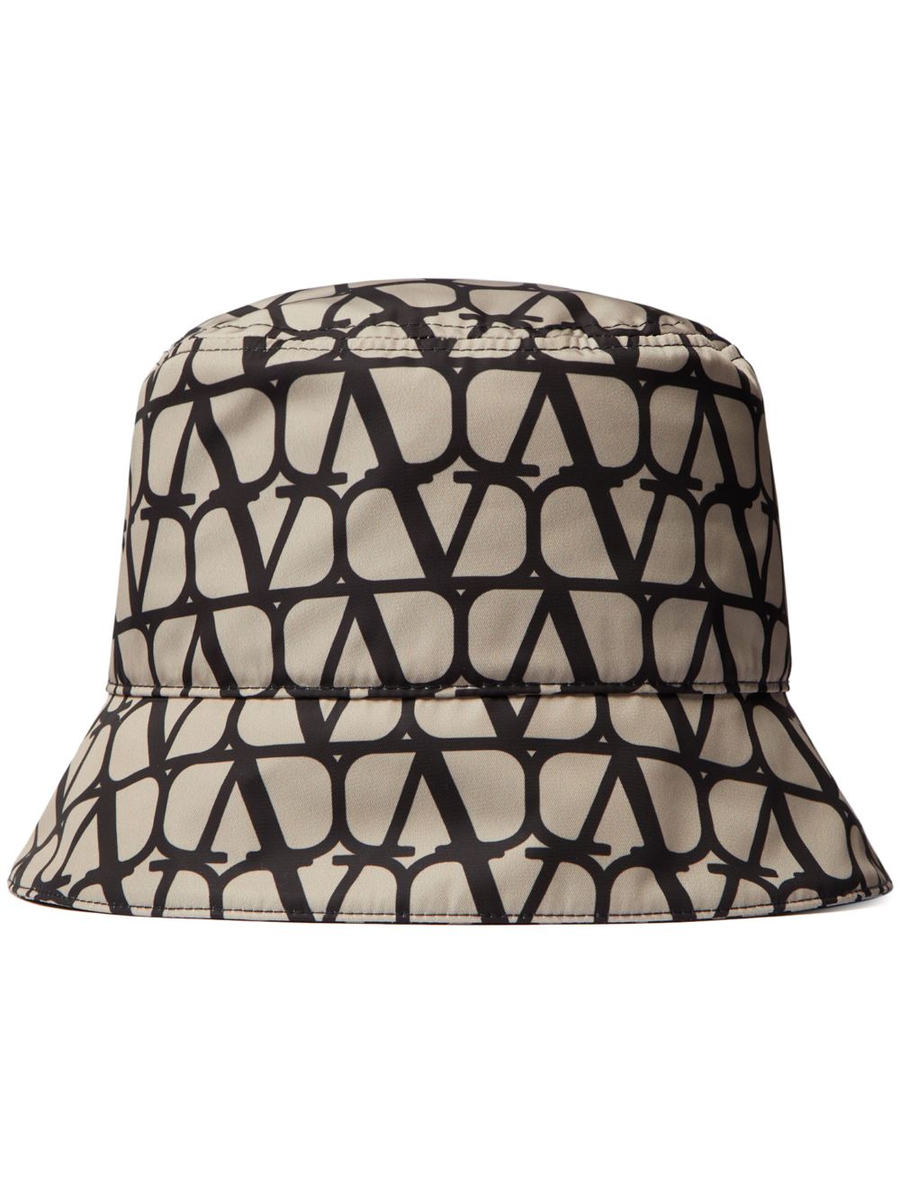 Valentino Garavani Toile Iconographe Bucket Hat In Beige/black