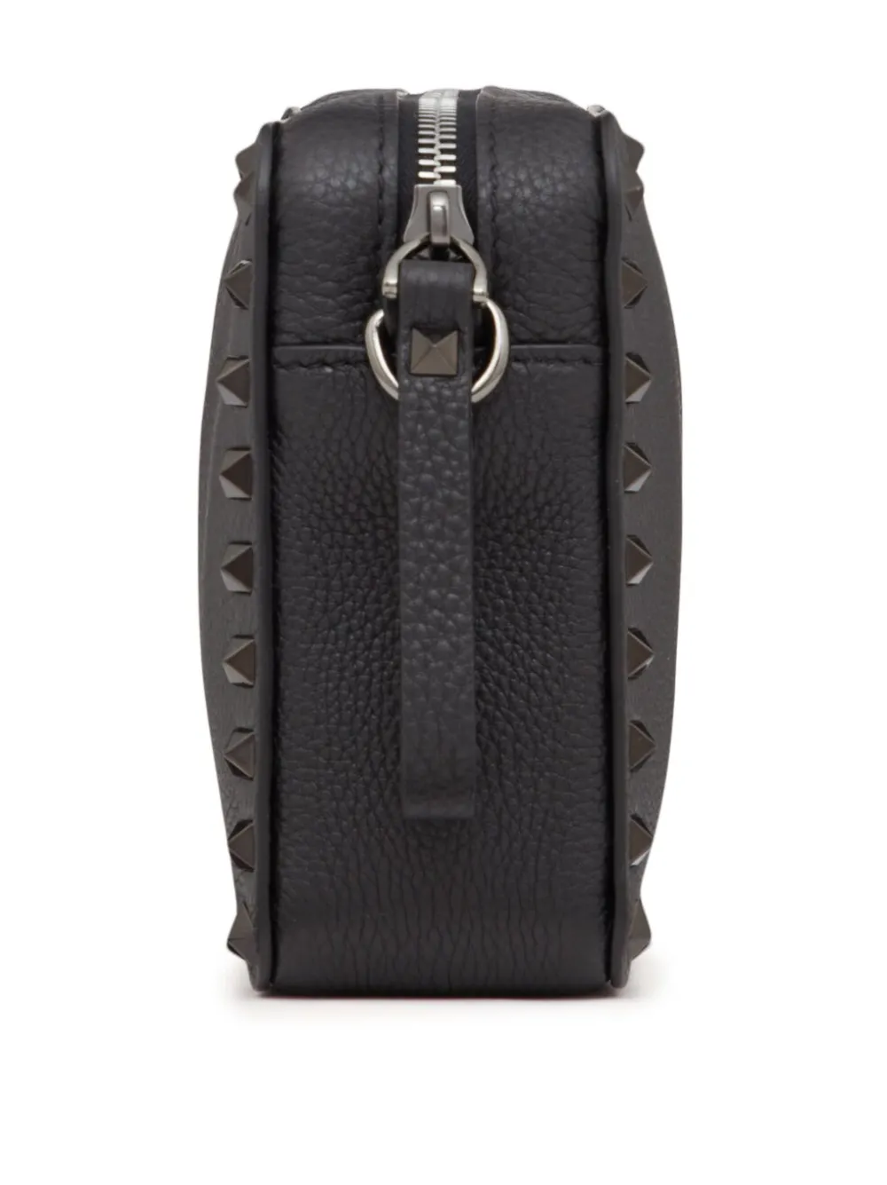 Shop Valentino Rockstud Leather Crossbody Bag In Black