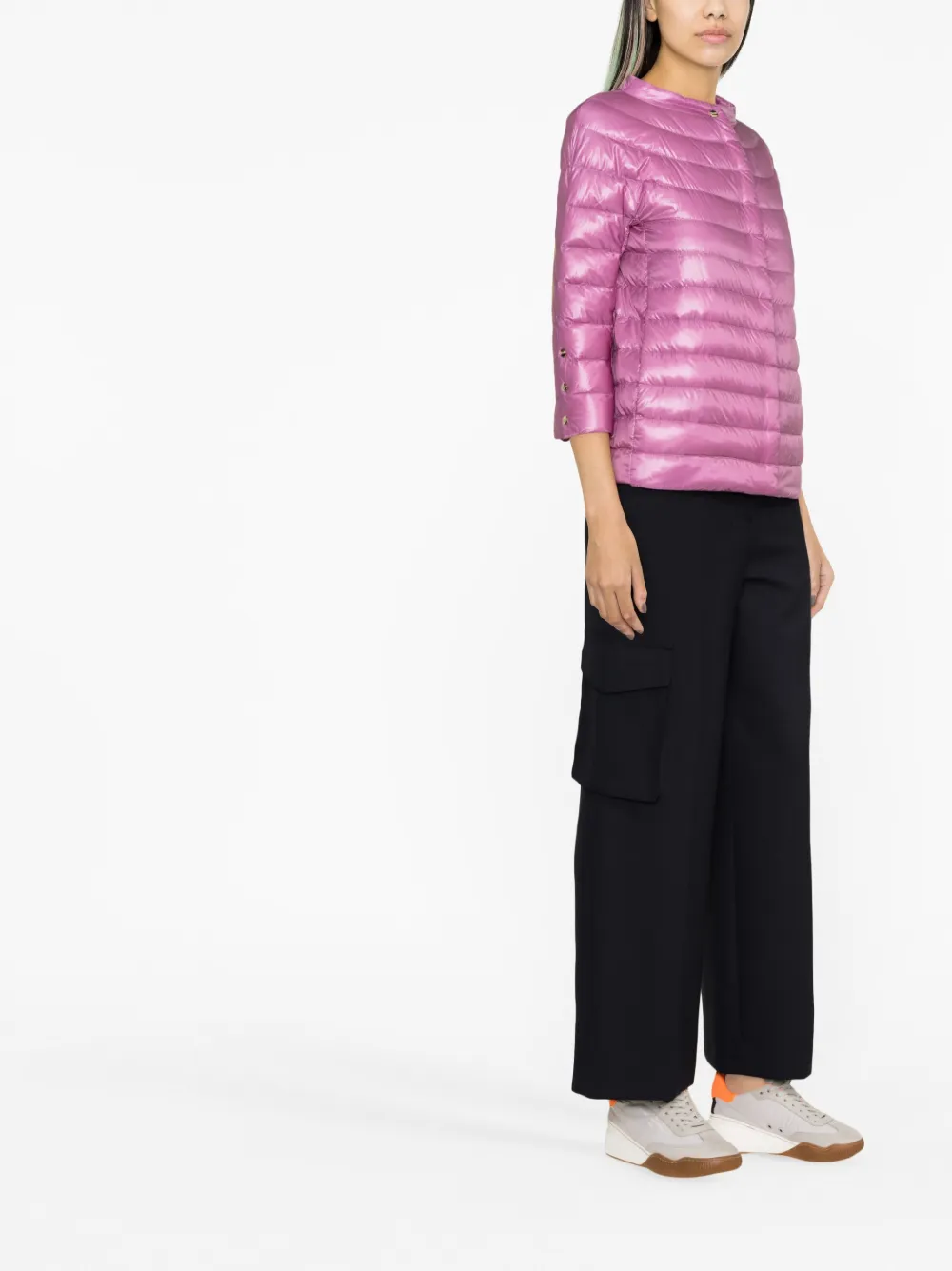 Herno Quilted Padded Down Jacket In Pink