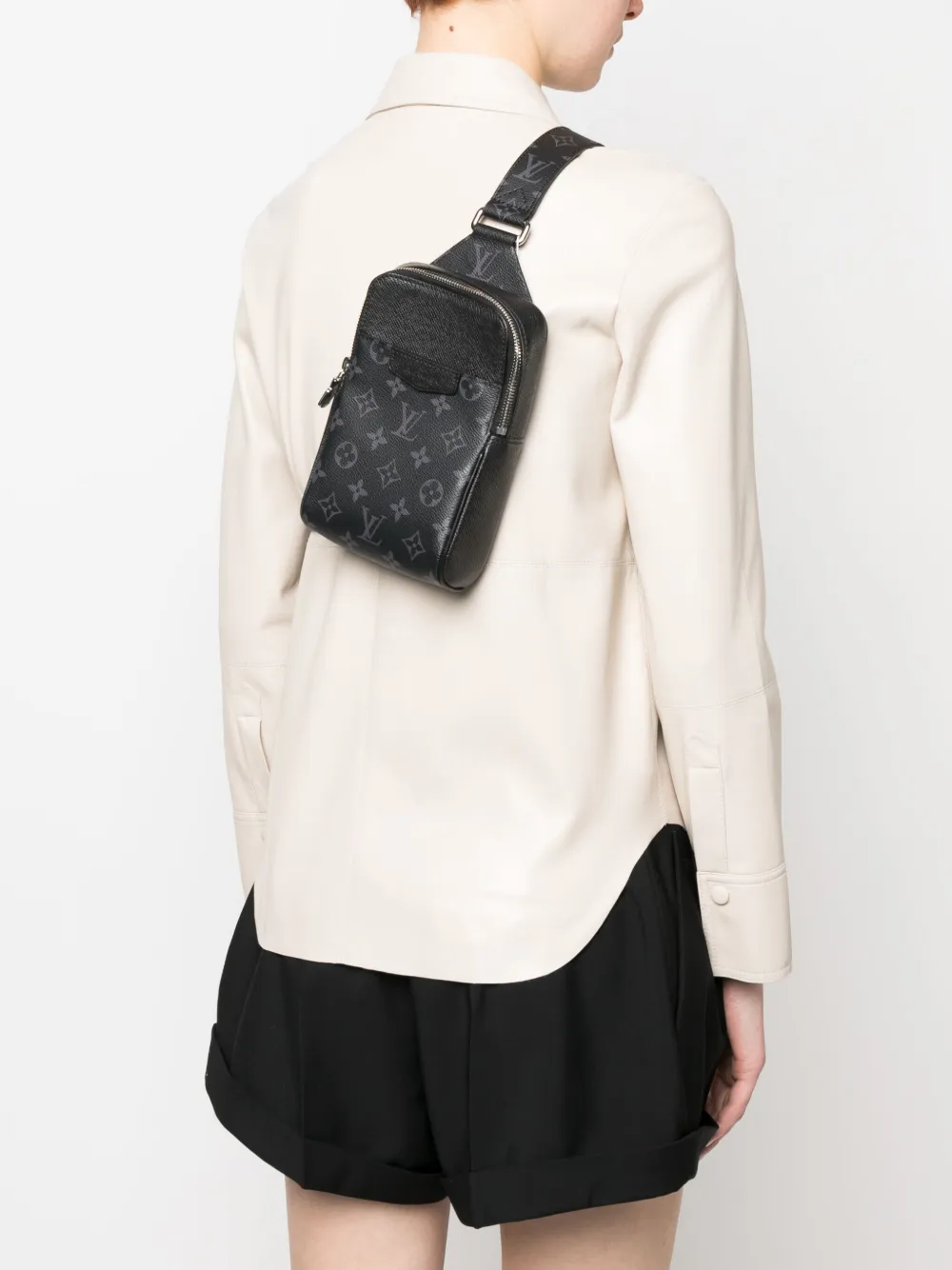 Louis Vuitton Taigarama schoudertas met monogram - Zwart
