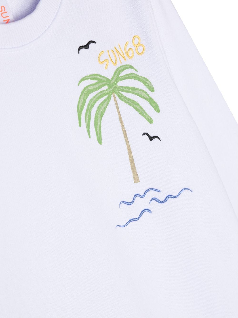 Shop Sun 68 Palm-tree Printed Sweatshirt In White