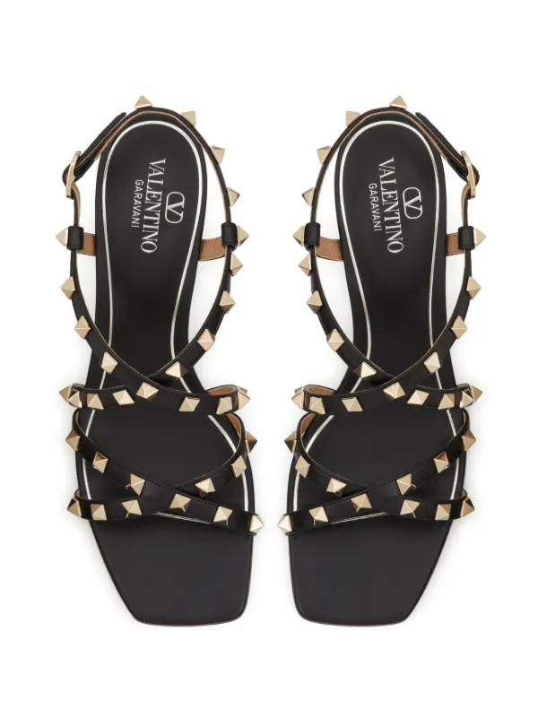 Valentino Garavani Rockstud 60mm Leather Sandals | Black