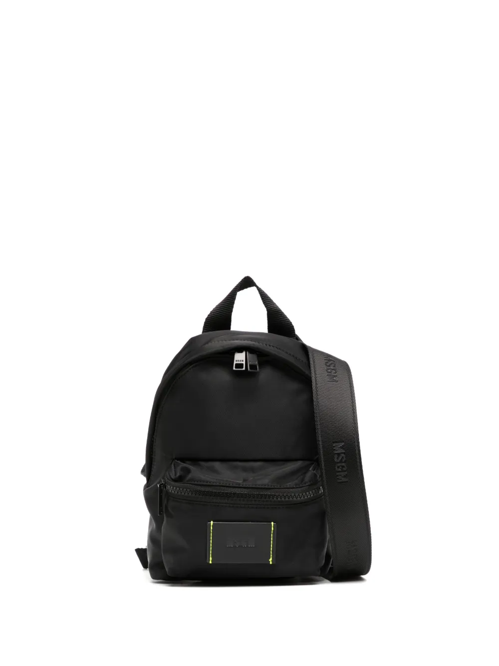 Msgm Logo-patch Front-pocket Backpack In Black