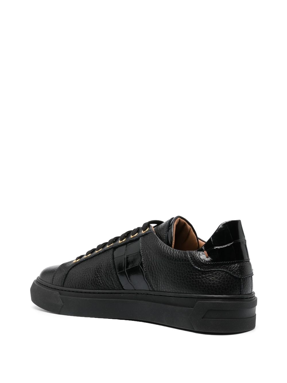 Shop Billionaire Contrast-detail Low-top Sneakers In Black