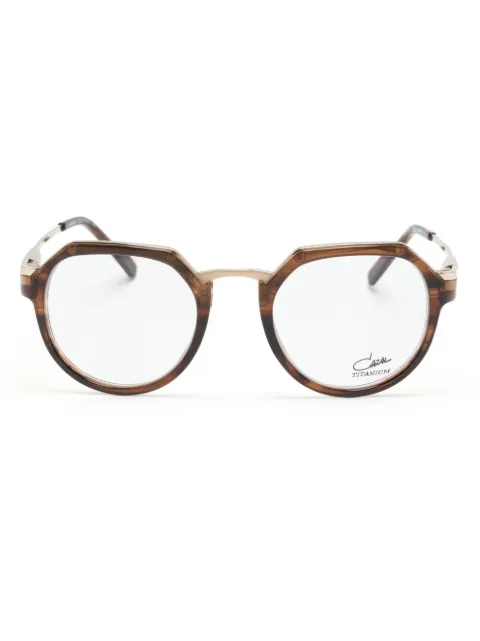 Cazal tortoiseshell-effect round-frame glasses