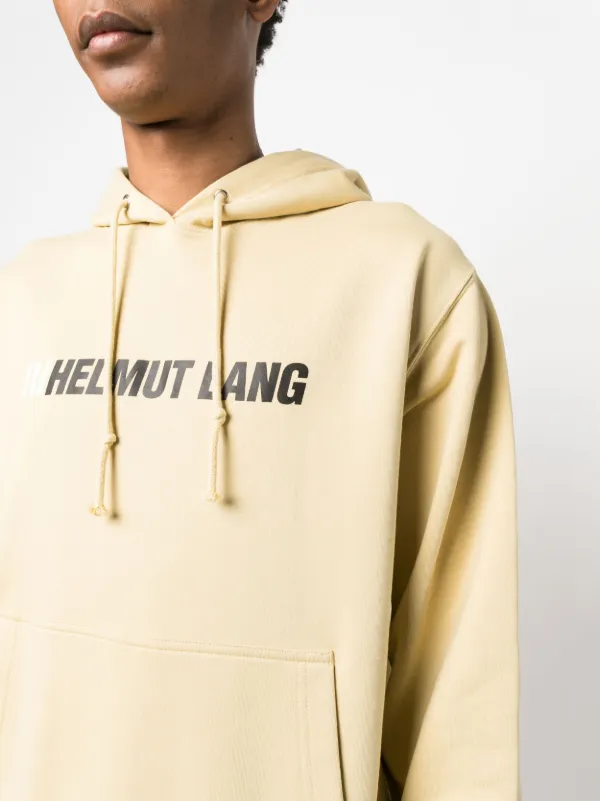 Helmut Lang logo print Drawstring Hoodie Farfetch