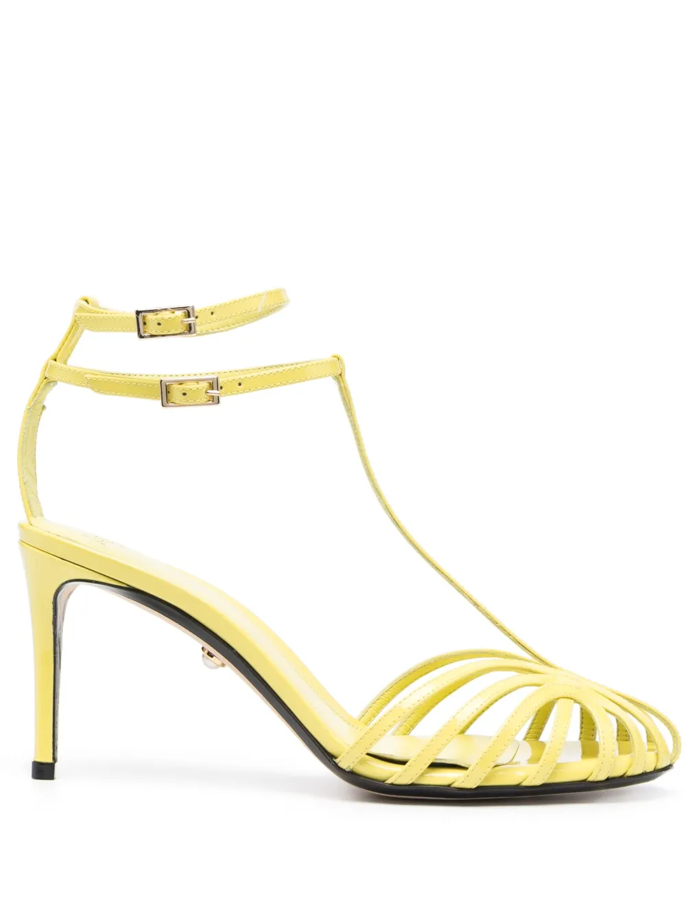Alevì Anna Sandals In Yellow Patent Leather