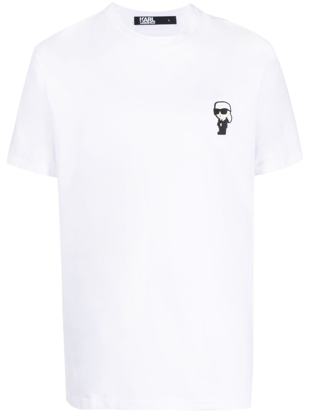 Shop Karl Lagerfeld Logo-patch Cotton T-shirt In White