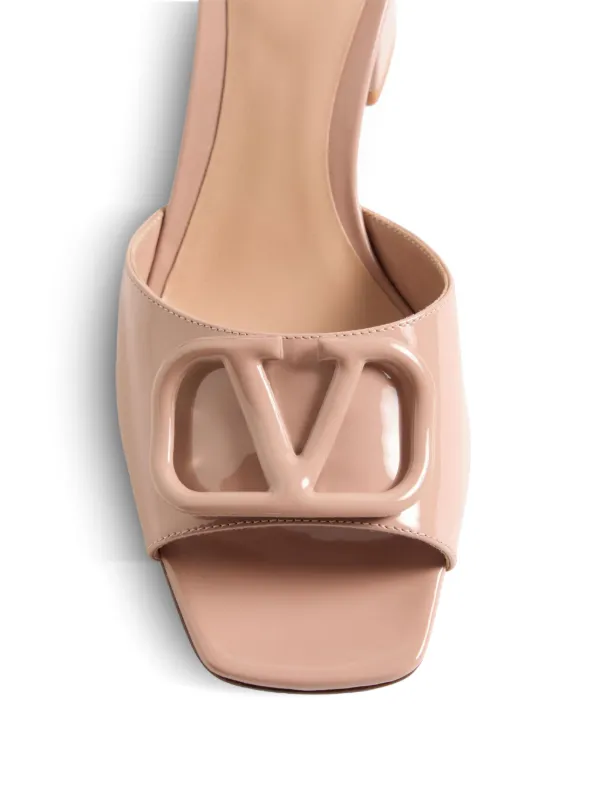 Valentino Garavani VLogo Signature patent-leather Slide Sandal