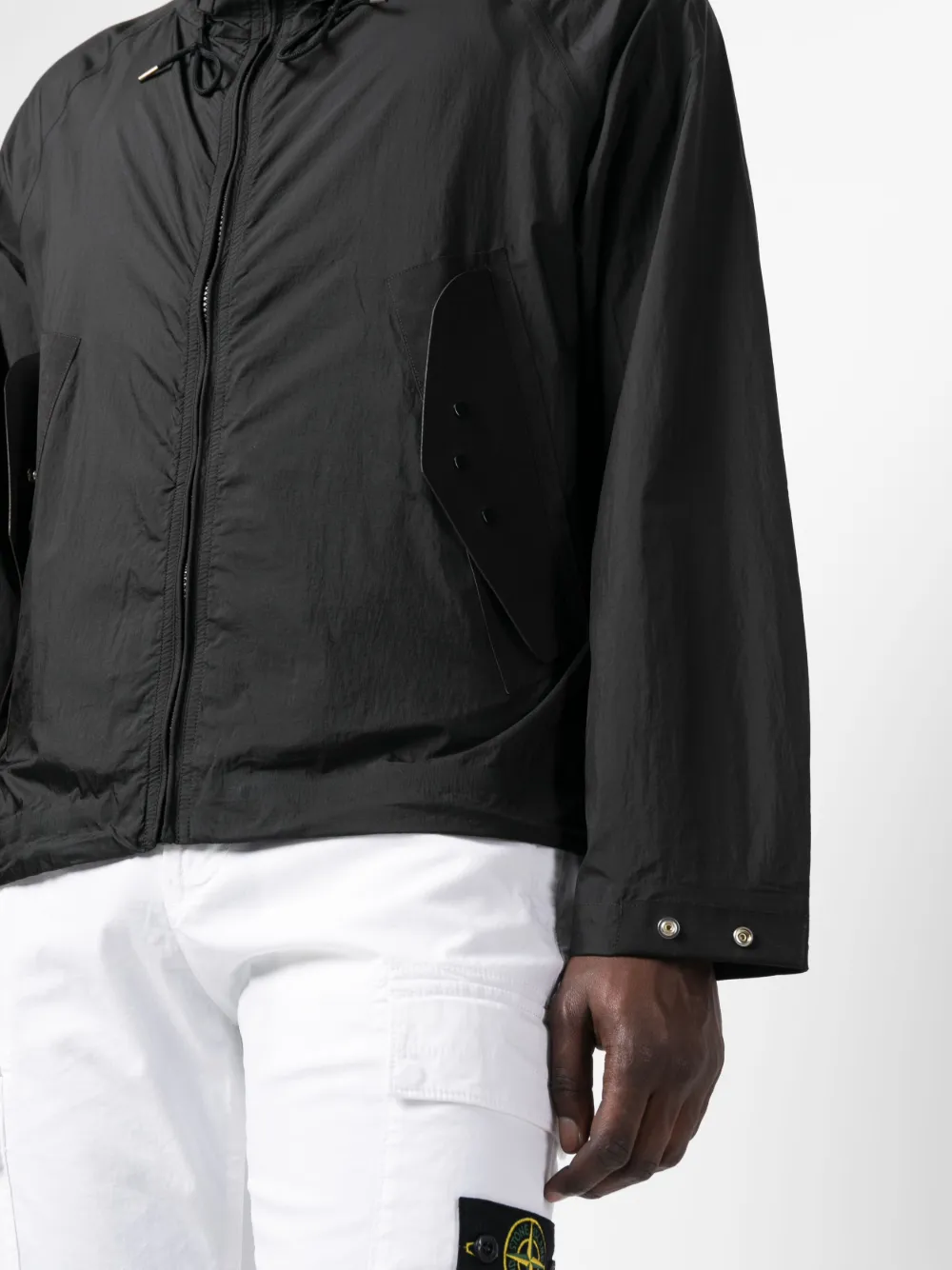 Ten C Hooded Lightweight Jacket In Black