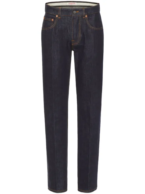 Valentino Garavani logo-appliqué tapered-leg jeans