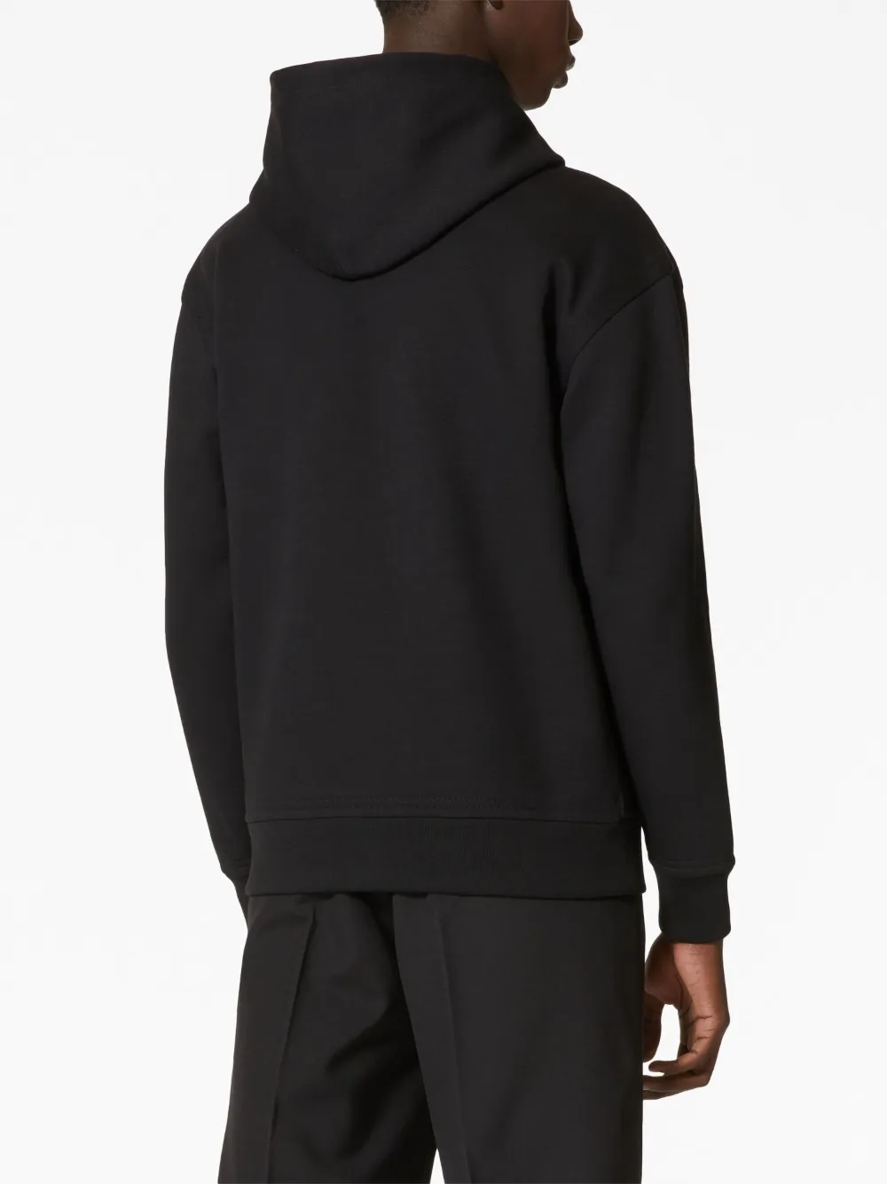 Valentino Logo-patch Hoodie In Black