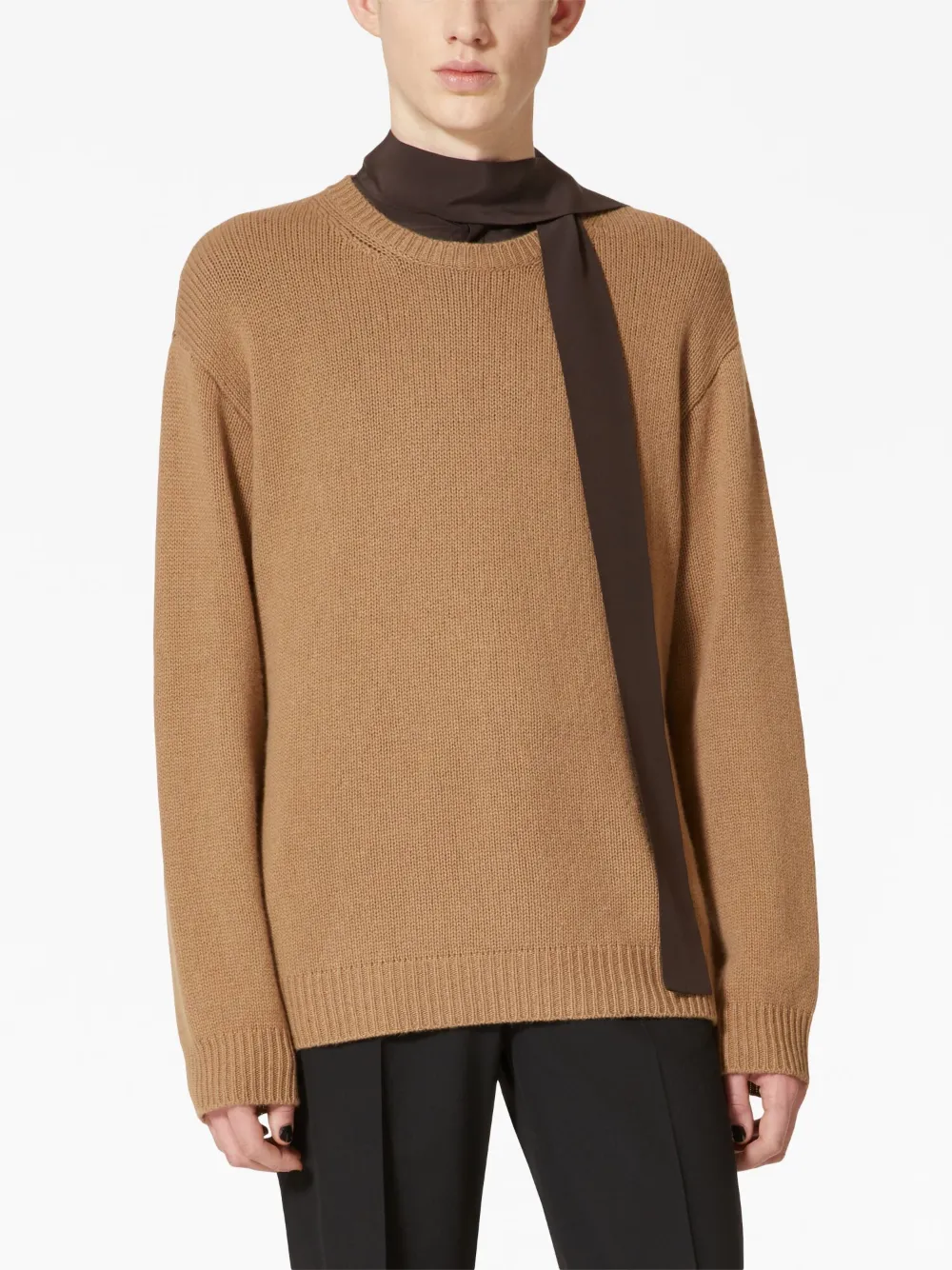 Valentino Garavani stud-embellished cashmere jumper | Neutrals | Image 1