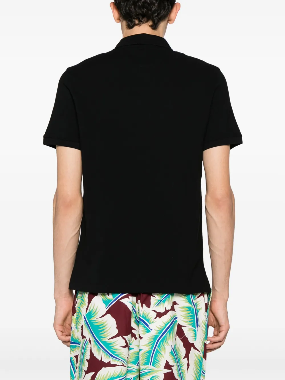 Shop Valentino Vlogo Signature-patch Polo Shirt In Black