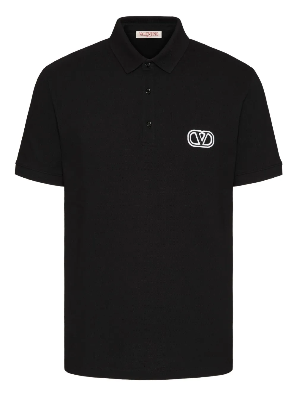 Valentino Garavani Vロゴ シグネチャー ポロシャツ - ブラック Valentino Garavani Vロゴ シグネチャー ポロシャツ - ブラック