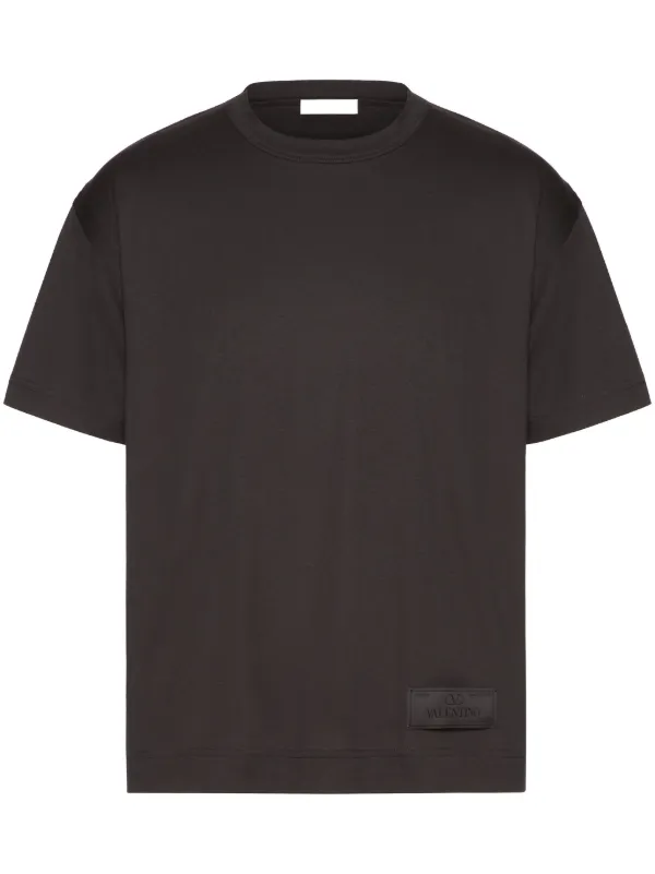 Valentino Garavani t-shirt Farfetch Tシャツ Valentino Garavani logo-print Cotton T-shirt | Purple | FARFETCH