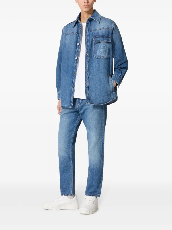 ヴァレンティノ VALENTINO シャツ Vロゴ シグネチャー VALENTINO Tシャツ Vロゴ シグネチャーパッチ コットン Tシャツ for