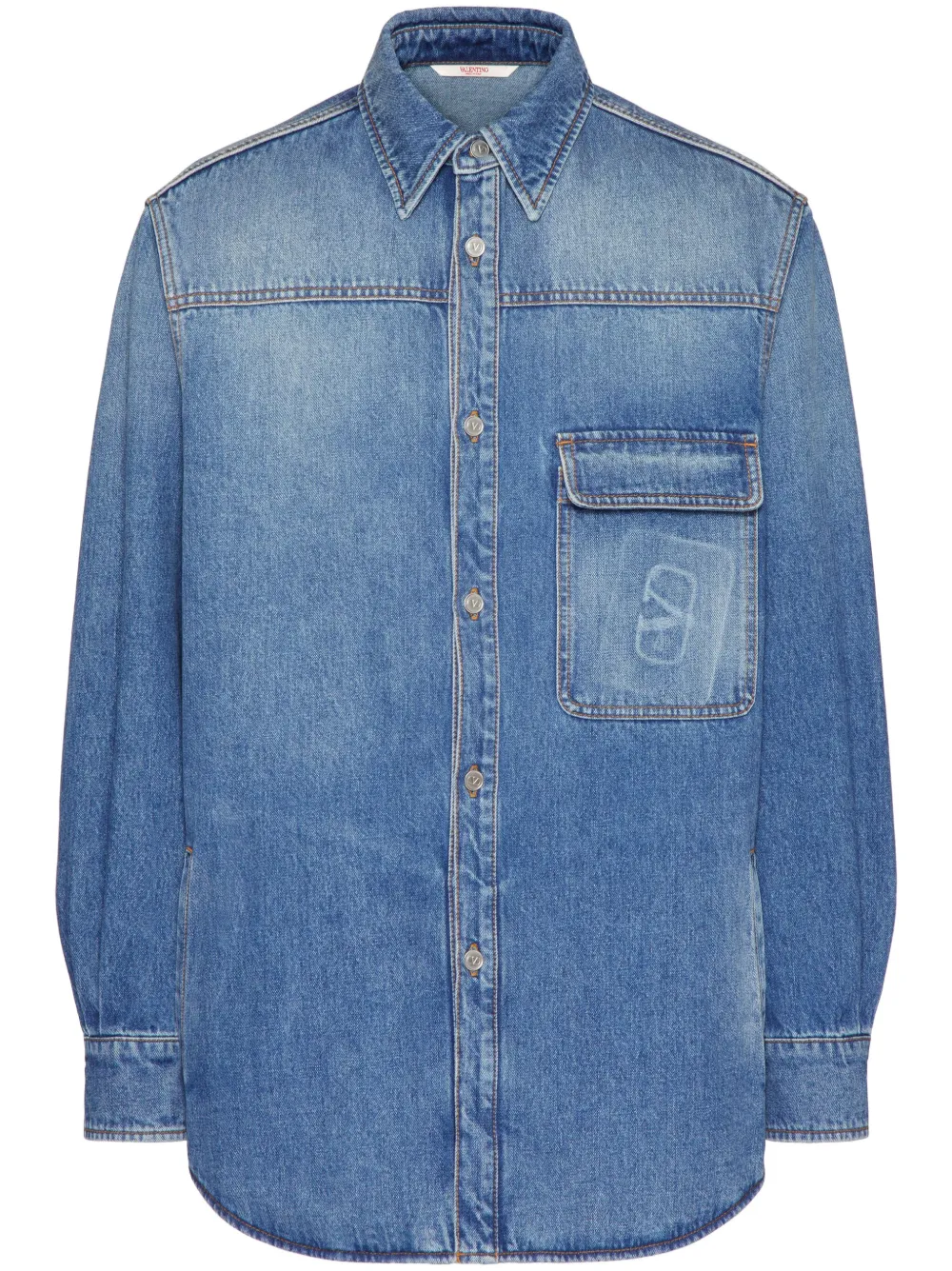 Valentino Garavani VLogo Signature denim shirt | Blue | Image 1