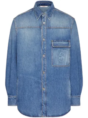Valentino Garavani ヴァレンティノ ロックスタッズ デニムシャツ Valentino Garavani ヴァレンティノ ロックスタッズ デニムシャツ
