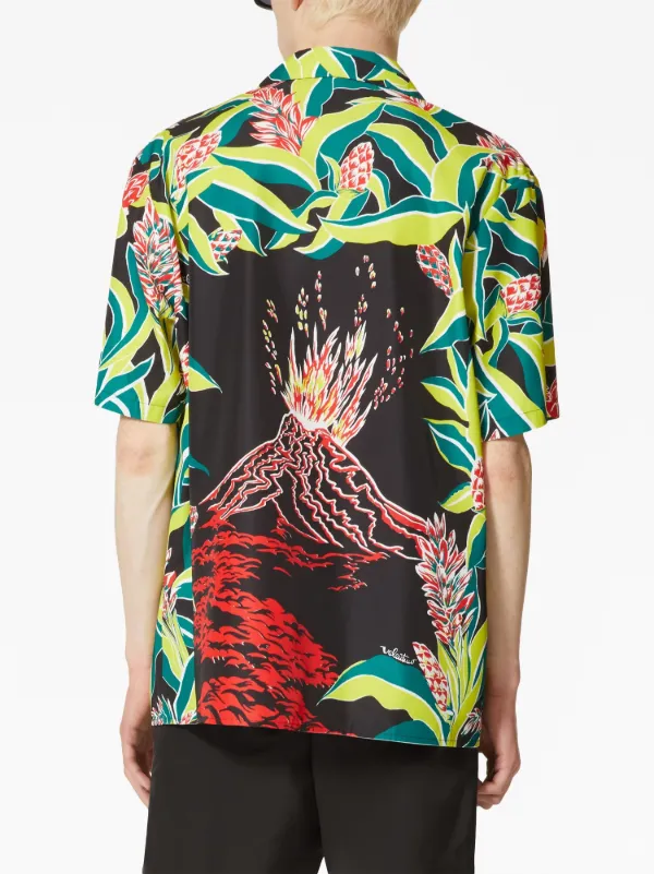 Valentino Printed cotton poplin bowling shirt Valentino