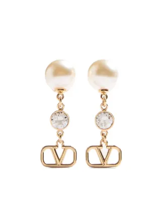 Valentino Garavani Vロゴ シグネチャー ドロップピアス | ゴールド
