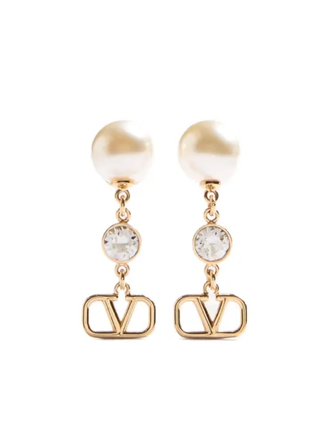 Valentino Garavani aretes VLogo Signature con perlas de cristal