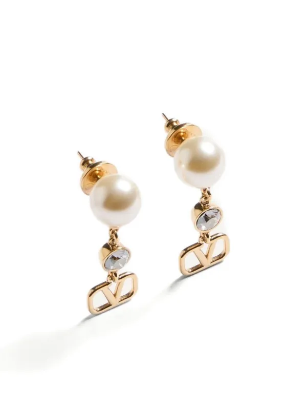 【関税＆送料込み】Valentino Garavani Vlogo Signature Earri Valentino Garavani VLogo Signature Drop Earrings | Gold