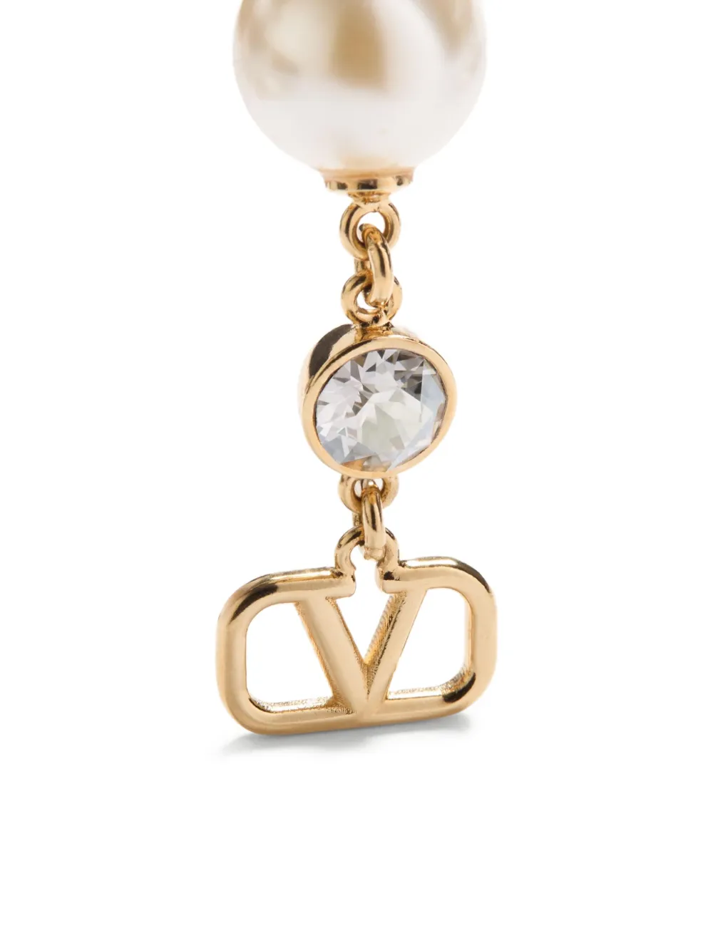 【関税＆送料込み】Valentino Garavani Golden Pearl Earrings Valentino Garavani VLOGO Imitation Pearl Drop Earrings