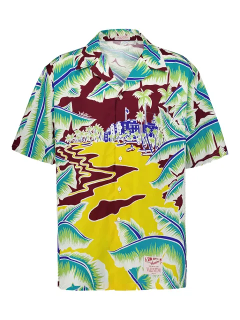 Valentino Garavani Surf Rider-print cotton bowling shirt