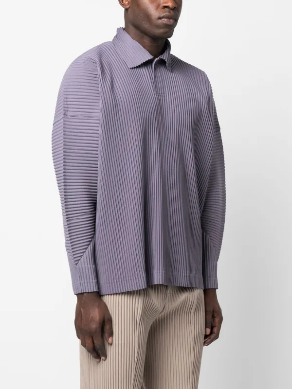 Homme Plissé Issey Miyake Plissé long-sleeve Polo Shirt - Farfetch