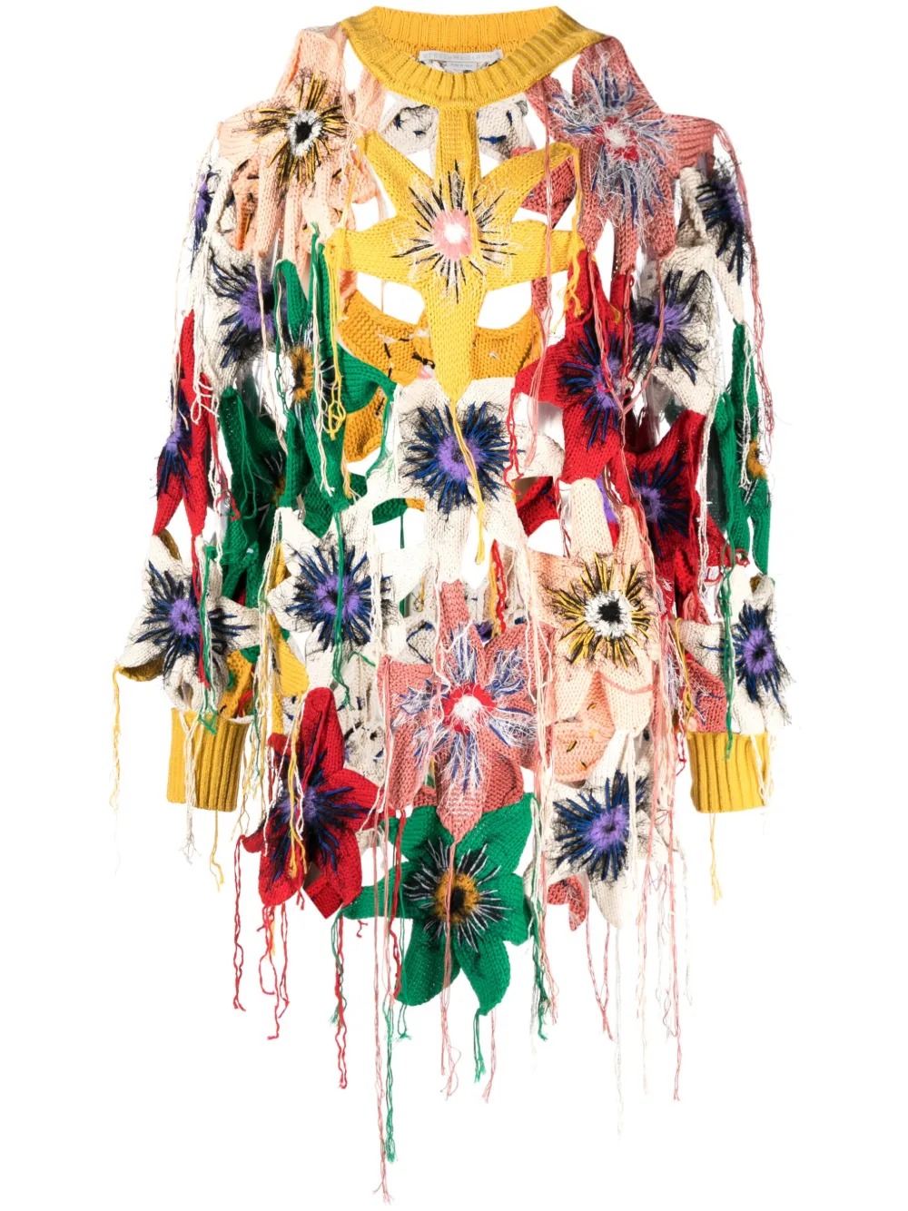 STELLA MCCARTNEY FLORAL OPEN-KNIT JUMPER