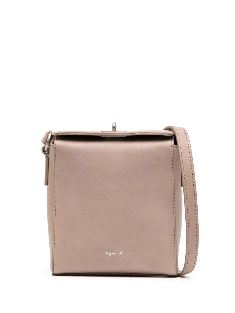Agnès B. Logo-print Leather Crossbody Bag In Pink