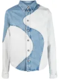 Off-White wave patchwork denim shirt jacket - Blue