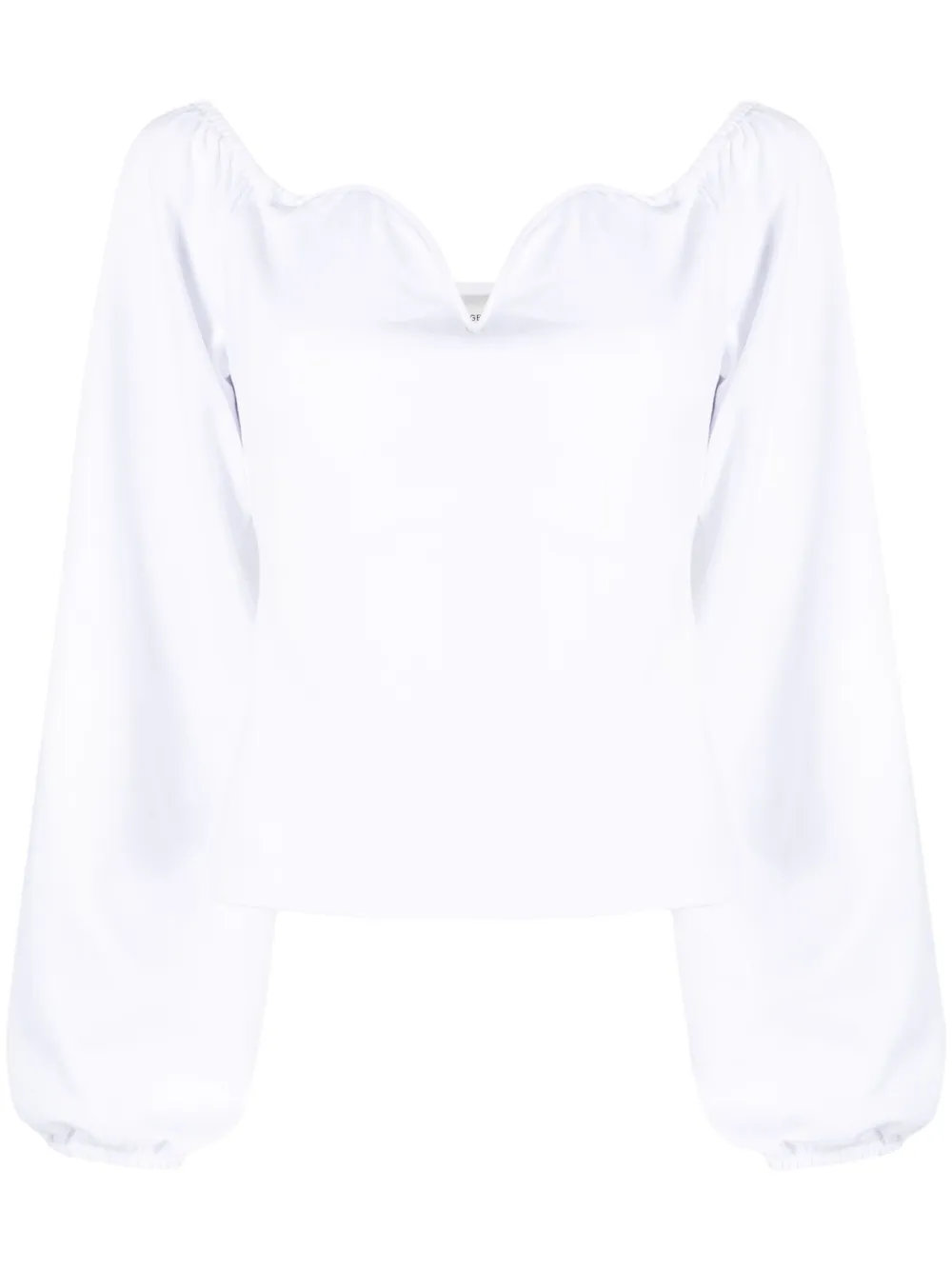 Gestuz long-sleeve sweetheart-neck top - White