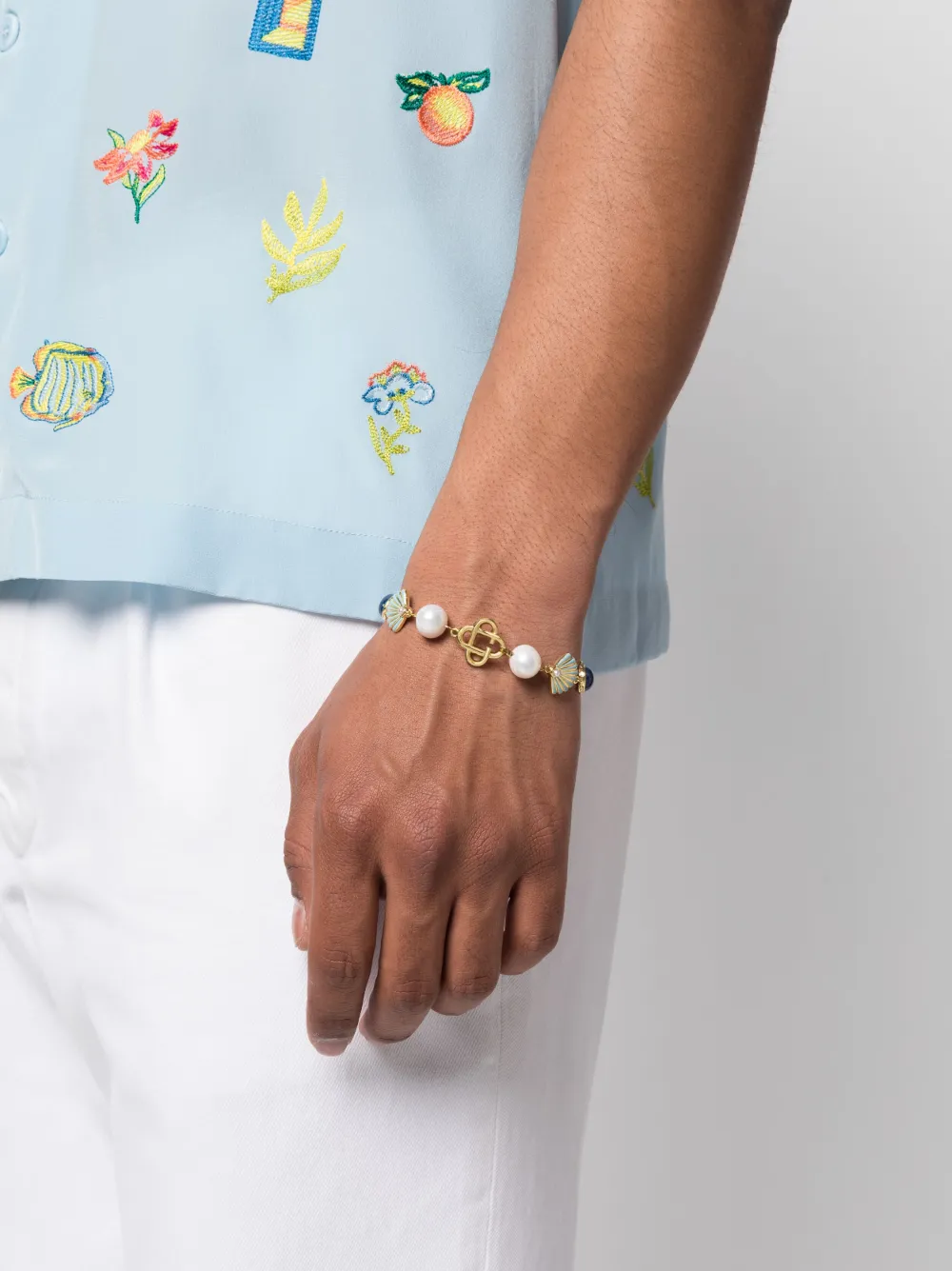 Casablanca Armband met logoplakkaat - Blauw