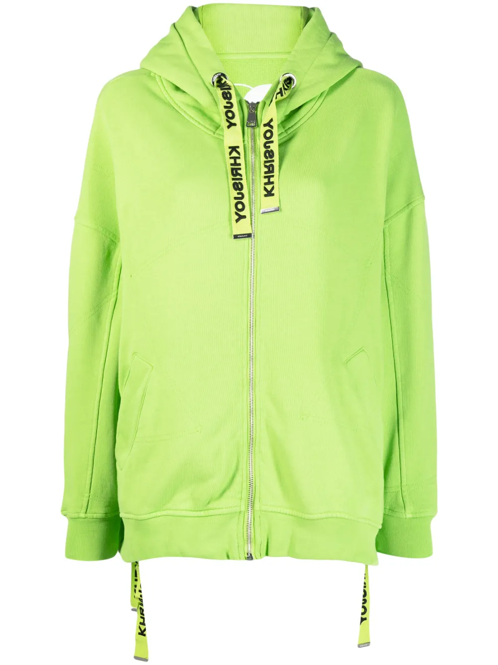 Neon green zip up hoodie clearance