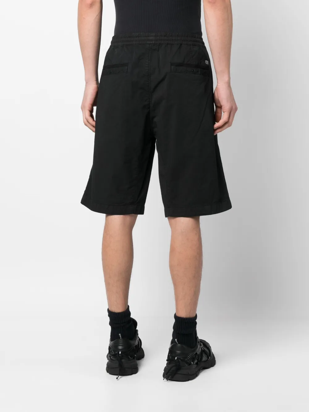 Shop C.p. Company Logo-patch Cargo Shorts In Schwarz