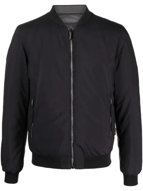 reversible zip-up bomber jacket