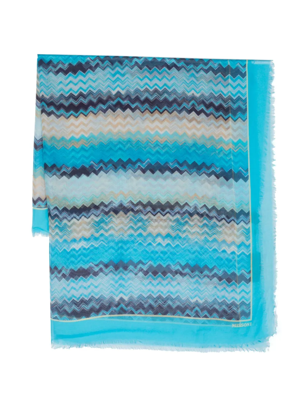 Missoni Zig-zag Print Scarf In Blau