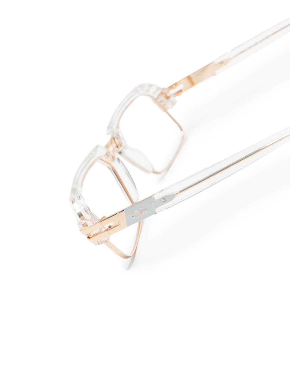 Shop Cazal Transparent-design Logo-engraved Glasses In Gold