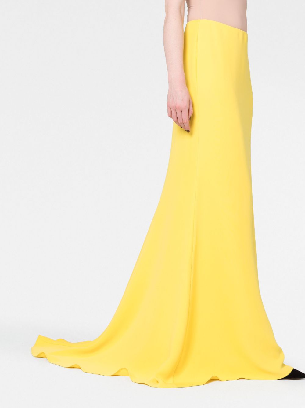 Shop Valentino Floor-length Silk Skirt In Gelb