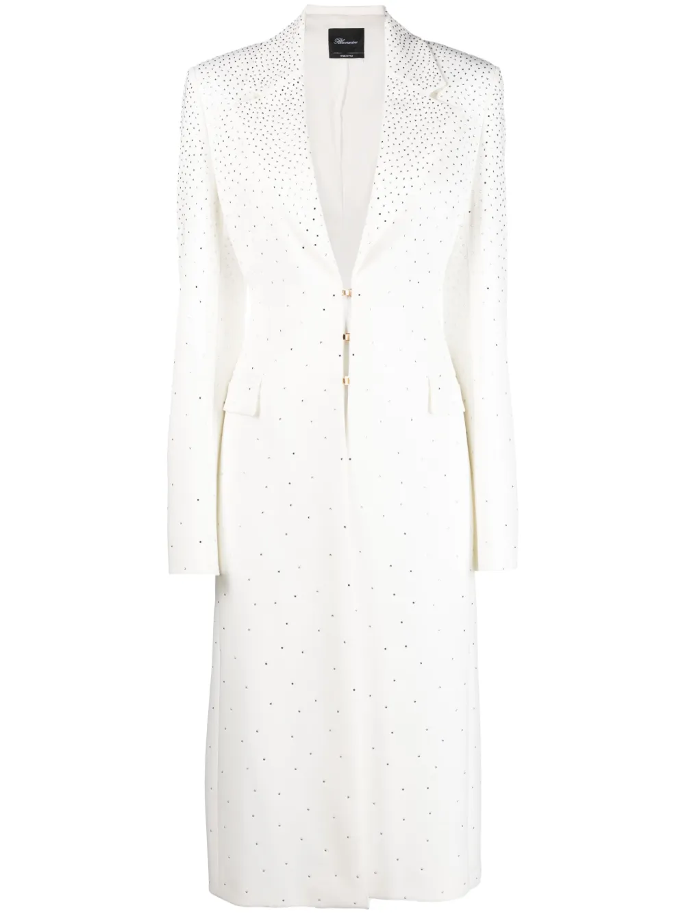 Blumarine Rhinestone-embellished Coat In White ModeSens